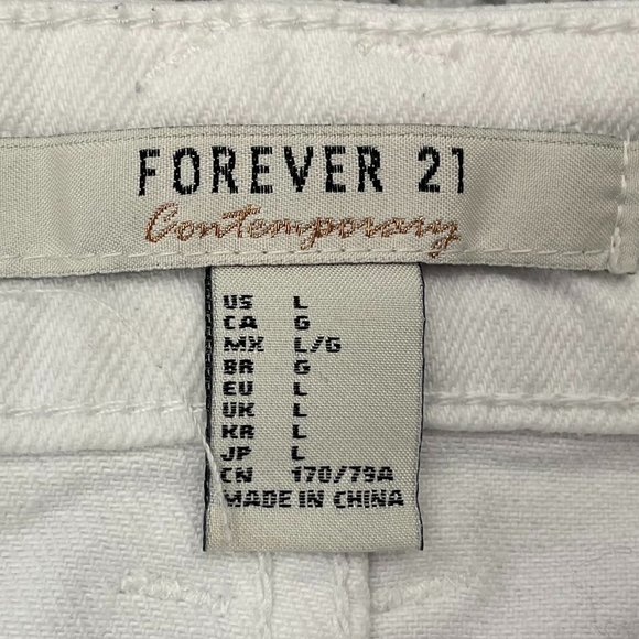 FOREVER 21 WHITE DENIM SKIRT - Picture 3 of 4